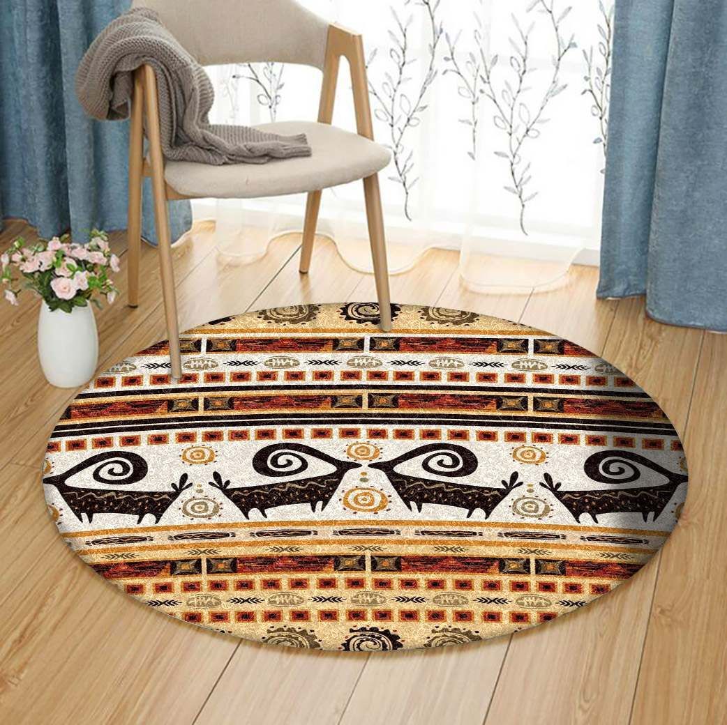 African Round Carpet
