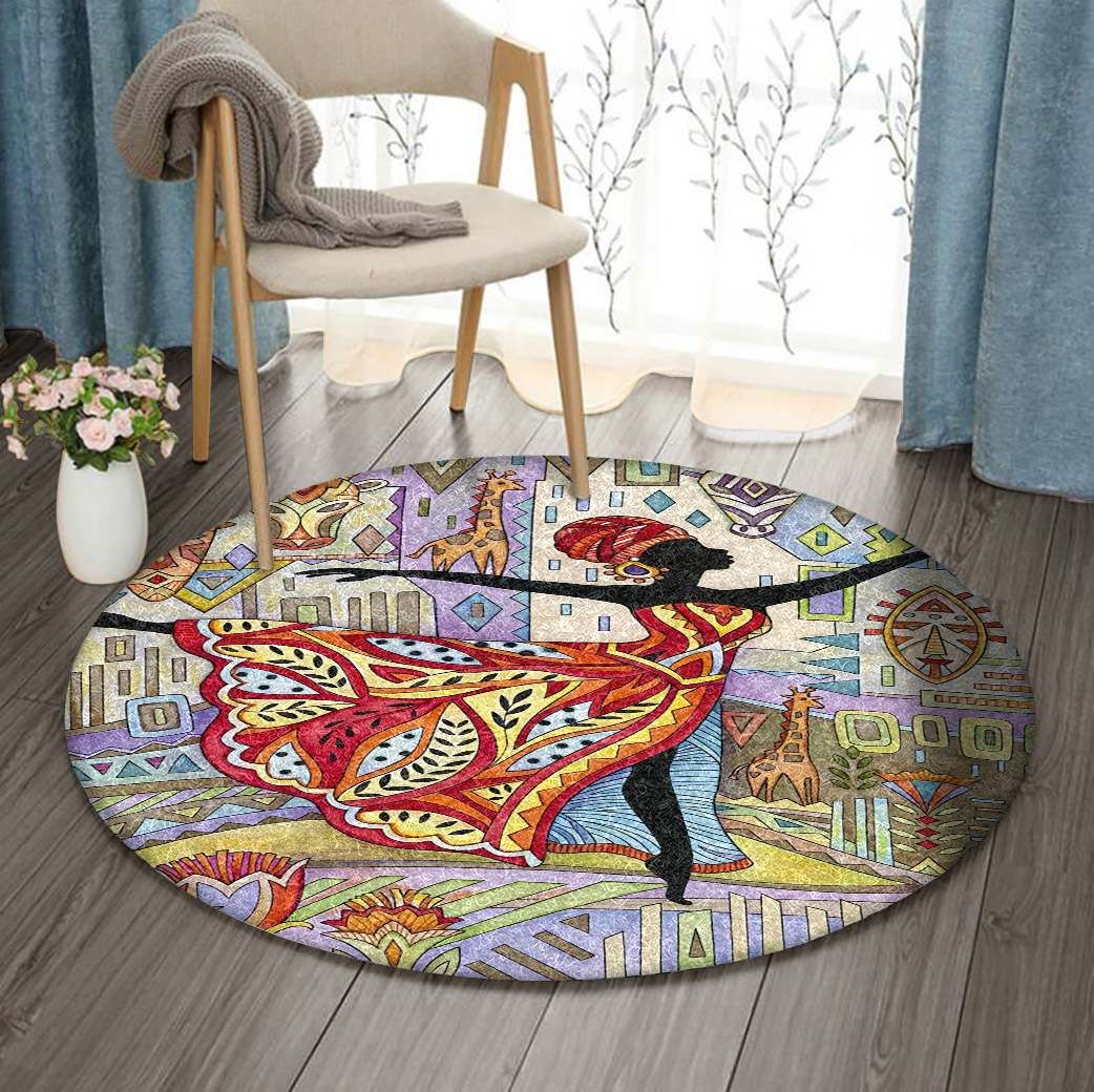 African American Artist African Art Round Carpet