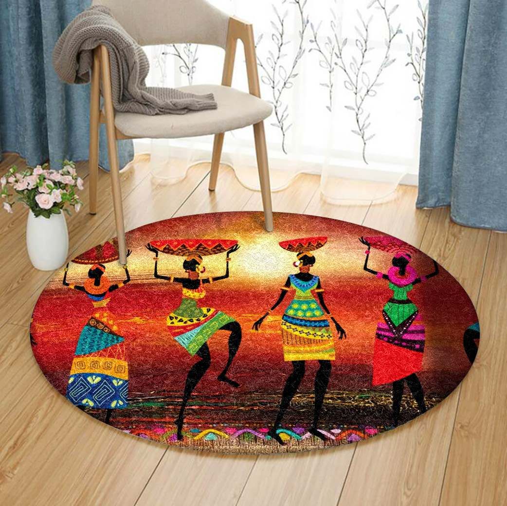 African American Round Carpet