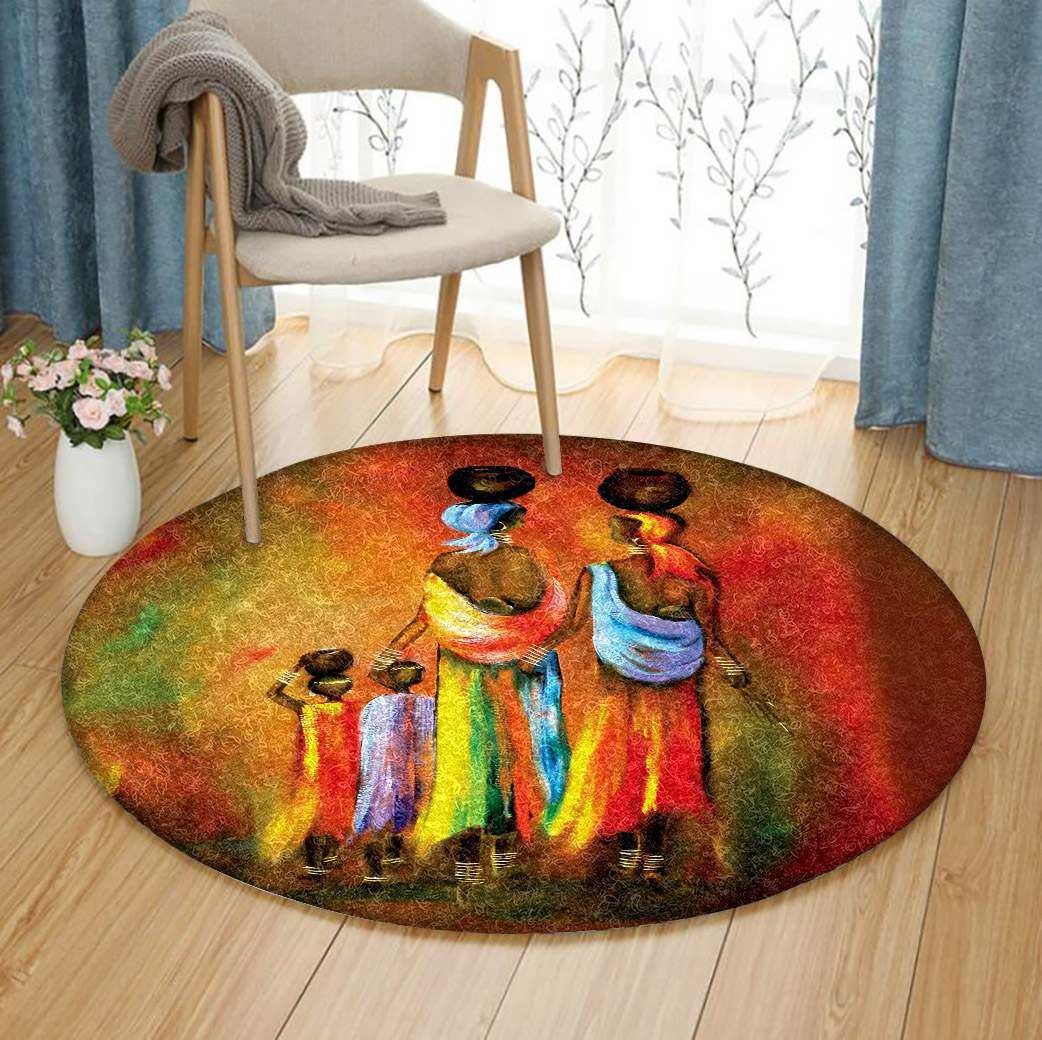 African American Round Carpet