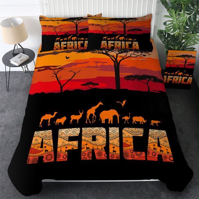 African Animal And Nature Bedding Set