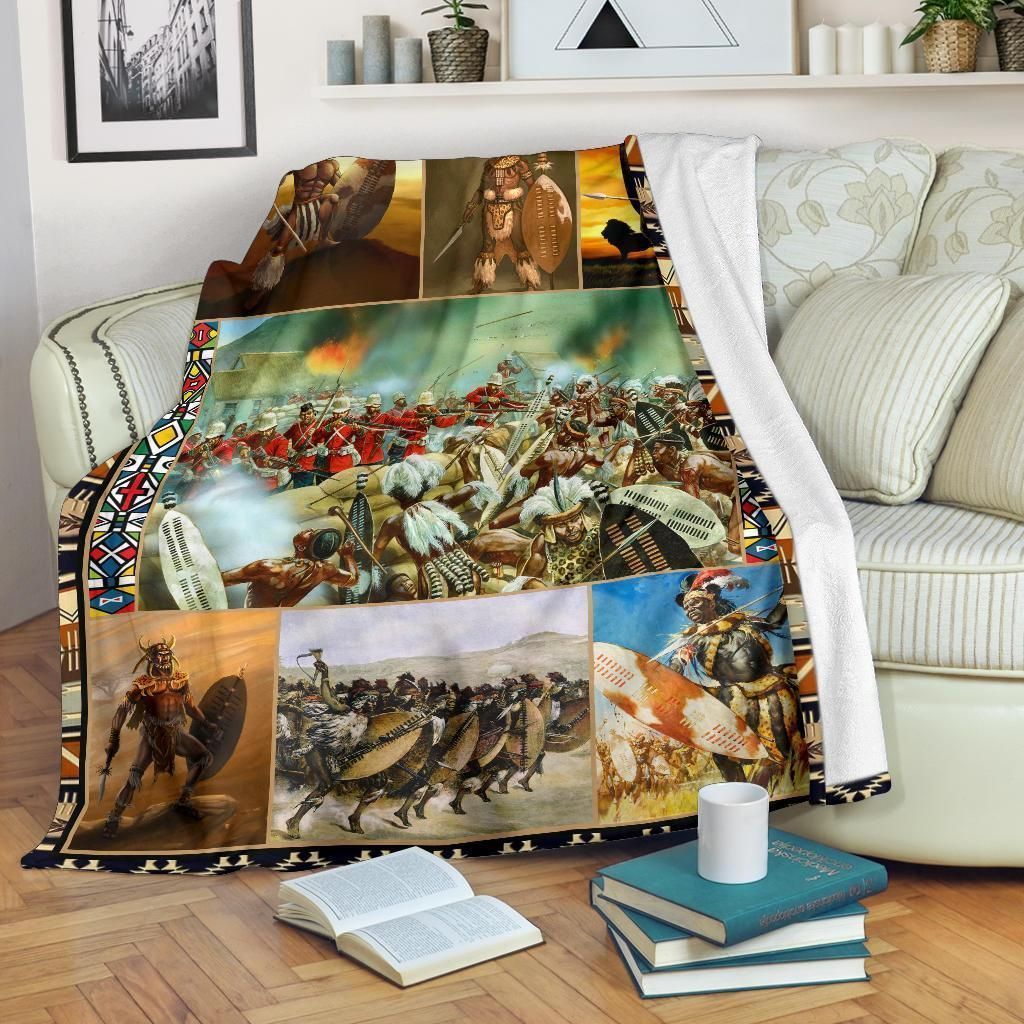 African Battle History Sherpa Fleece Blanket