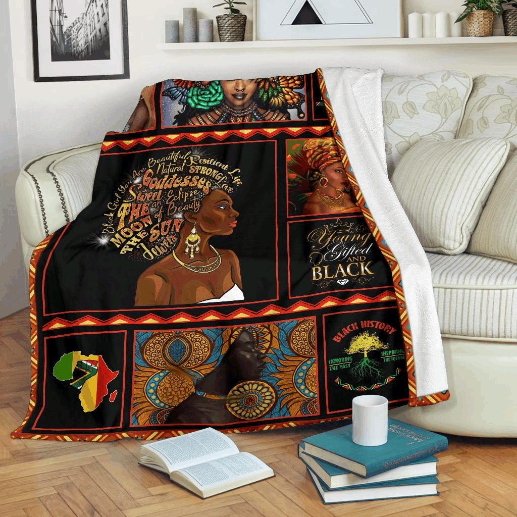 African Black History Sherpa Fleece Blanket