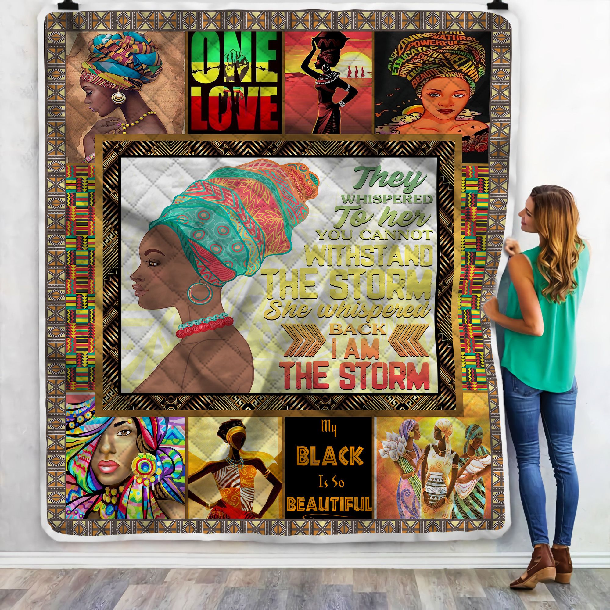African Black Woman Fleece Blanket