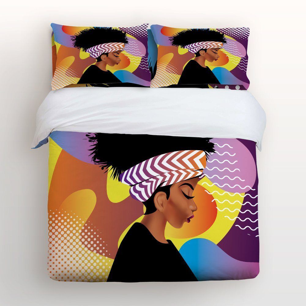 African Black Women Bedding Set