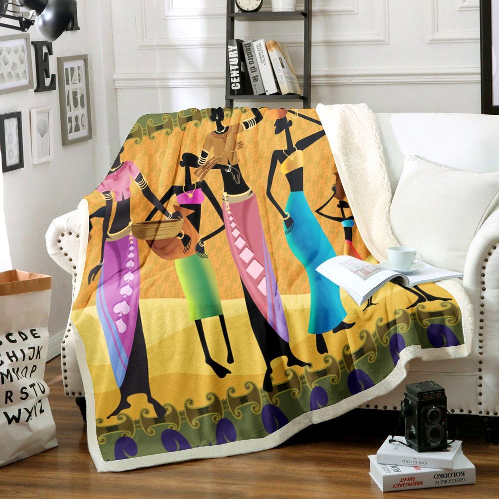 African Black Women Sherpa Fleece Blanket