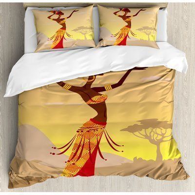 African Cotton Bed Sheets Spread Comforter Bedding Set