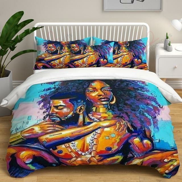 African Couple Bedding Set