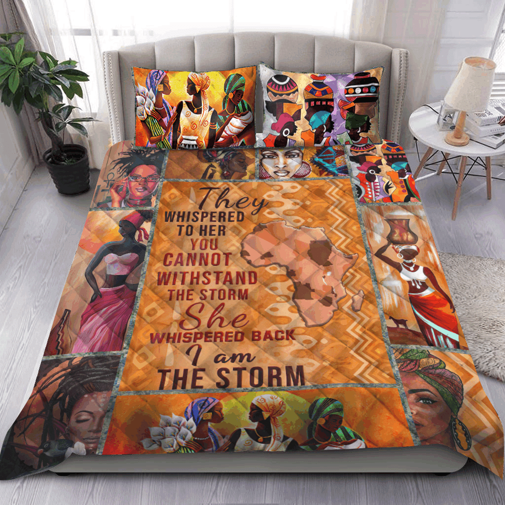 African Culture Black Woman I Am The Storm Bedding Set