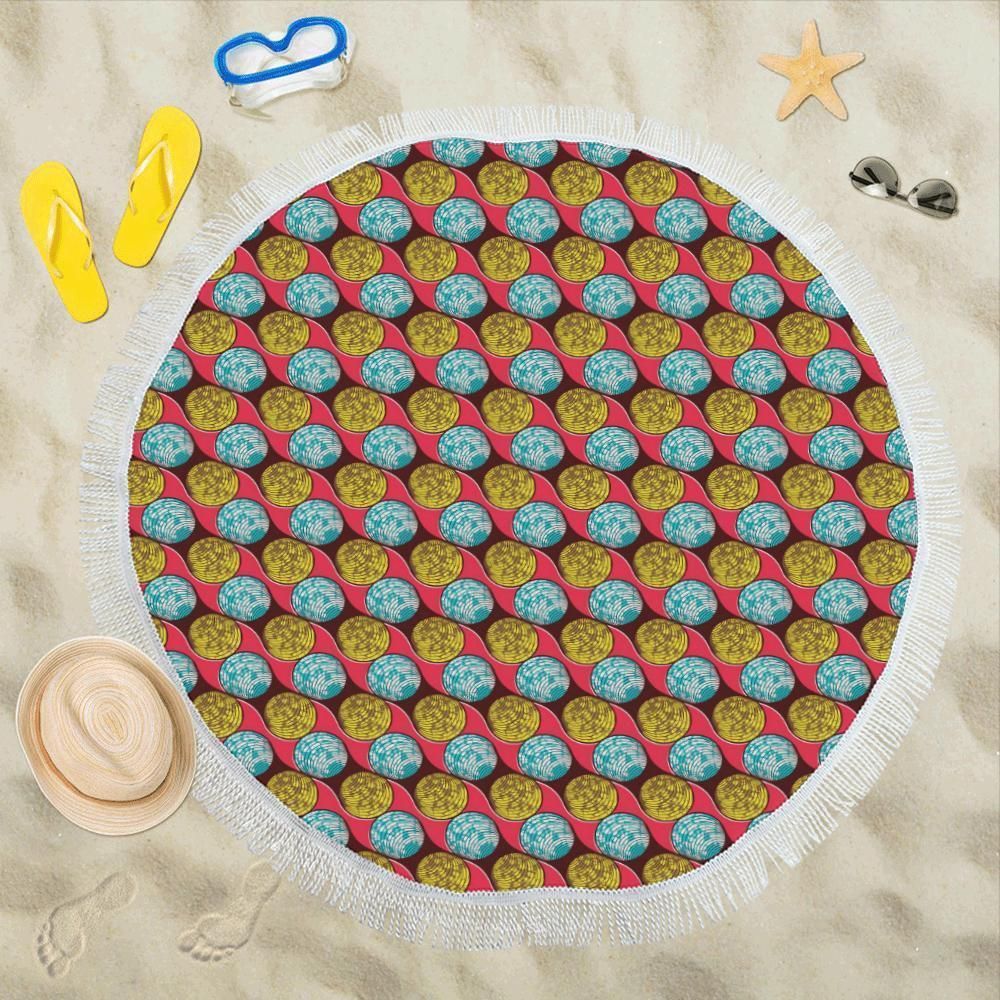 African Fashion Pattern Printed Round Beach Towel