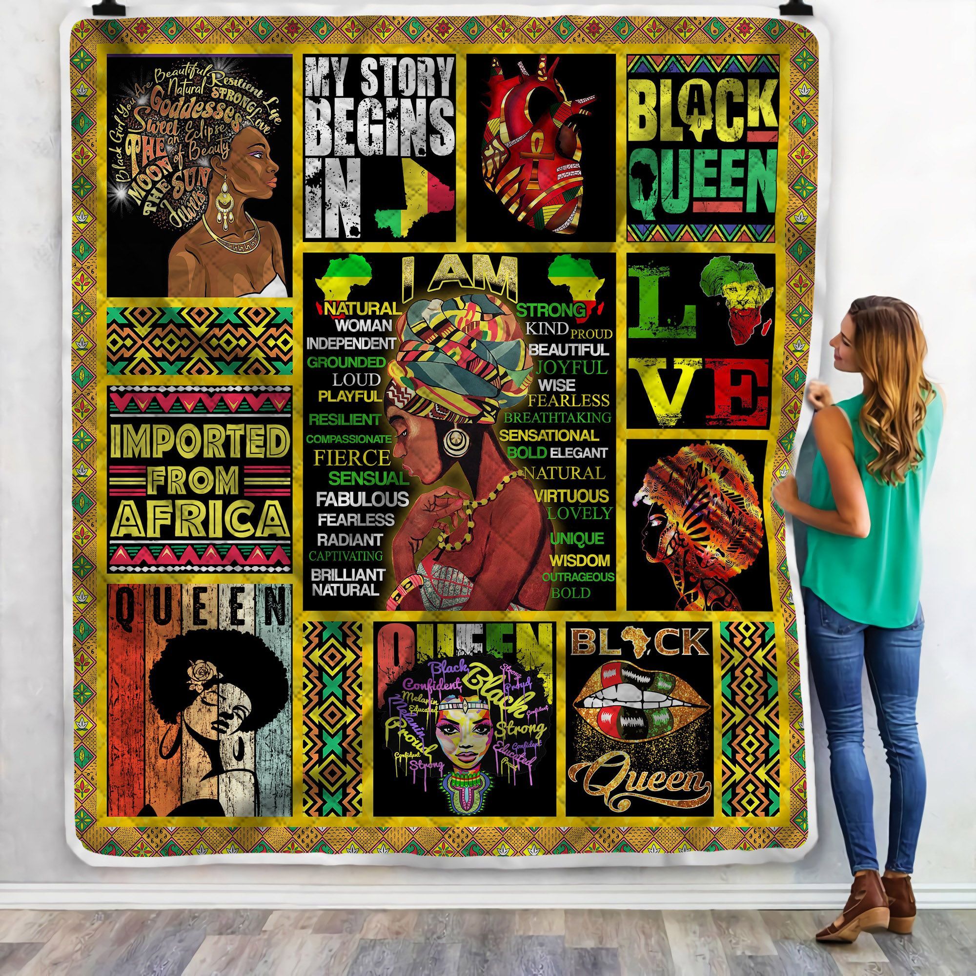 African Girl Sherpa Fleece Blanket