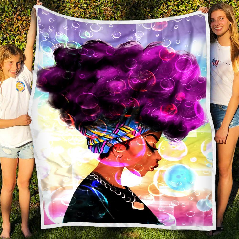 African Girl Sherpa Fleece Blanket