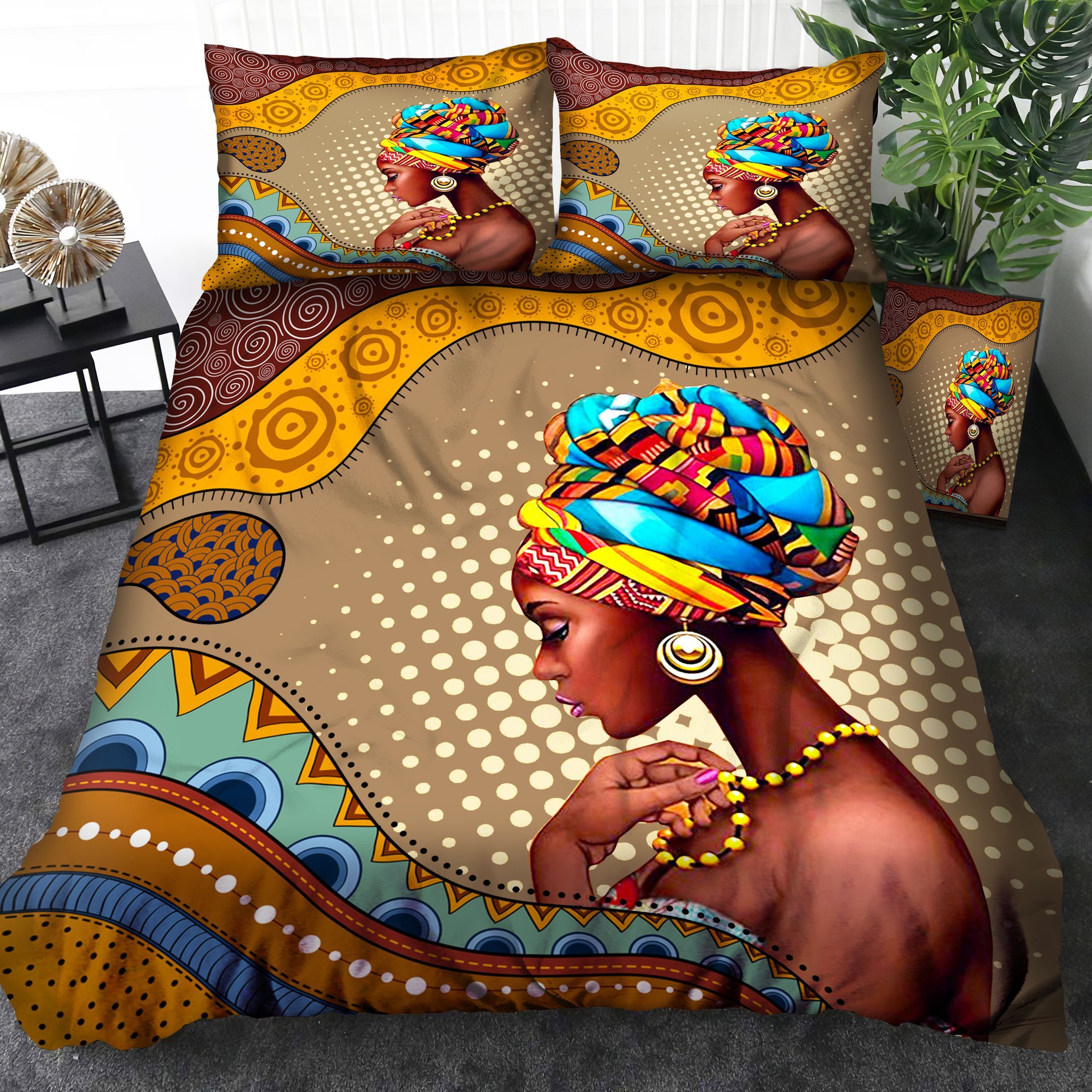 African Girl Bedding Set