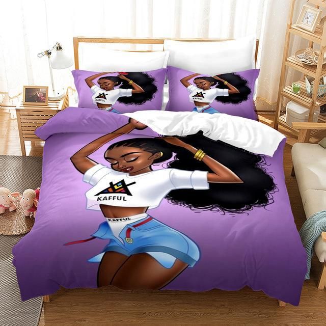 African Girl With Sport Style Bedding Set