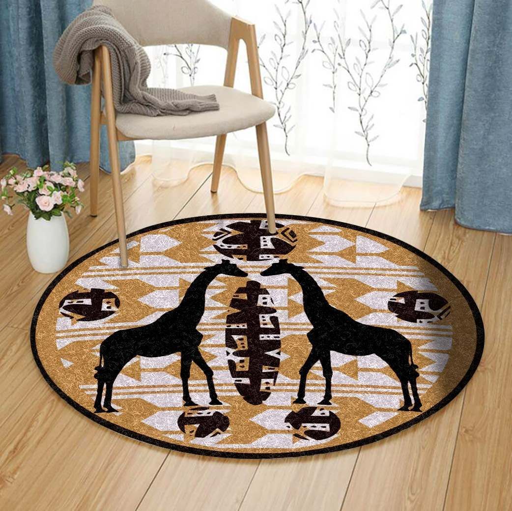 African Round Carpet