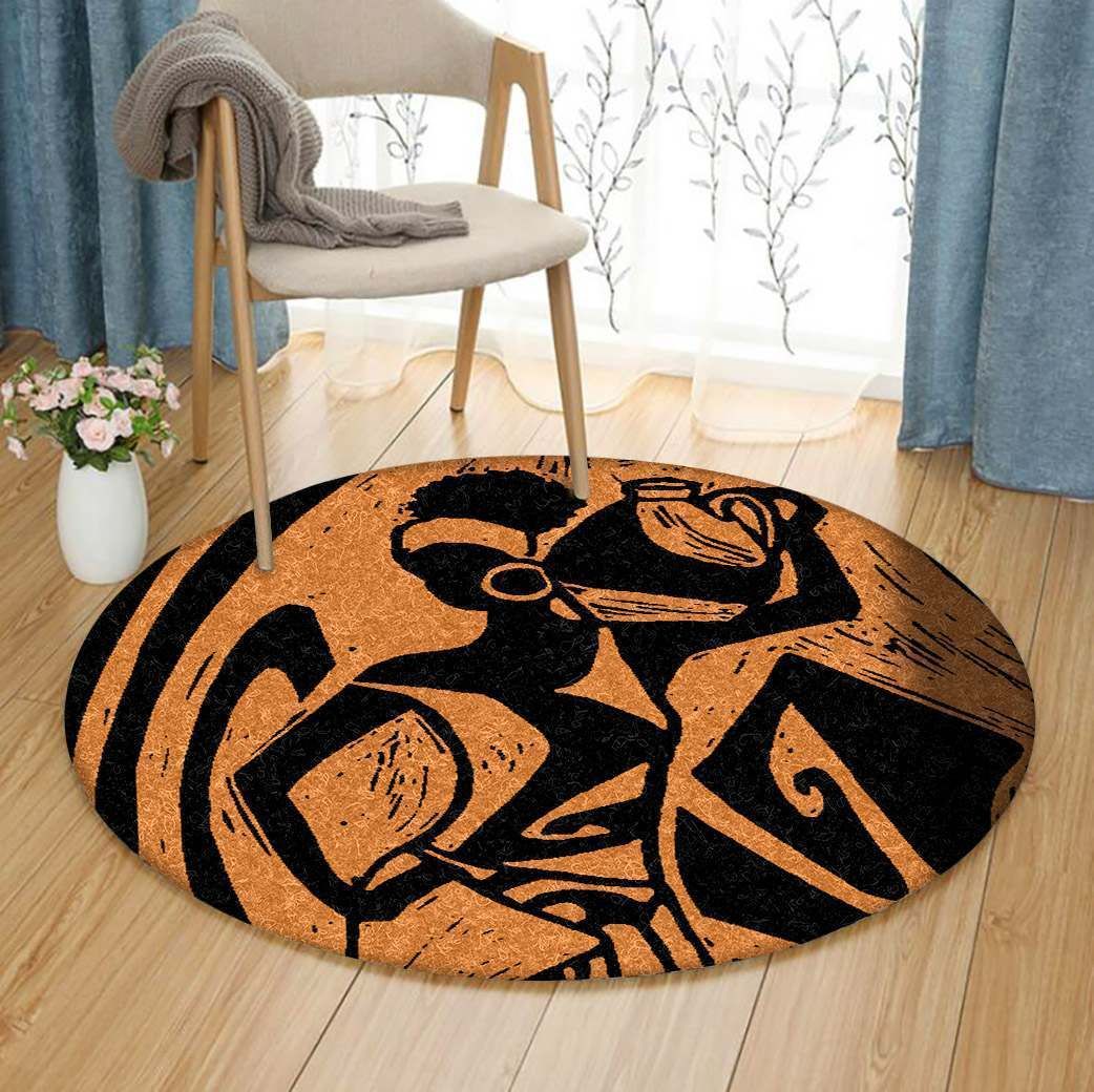 African Round Carpet
