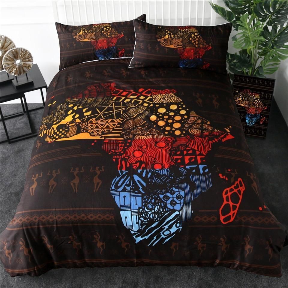 African Map Bedding Set