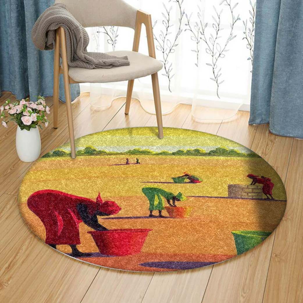 African Round Carpet