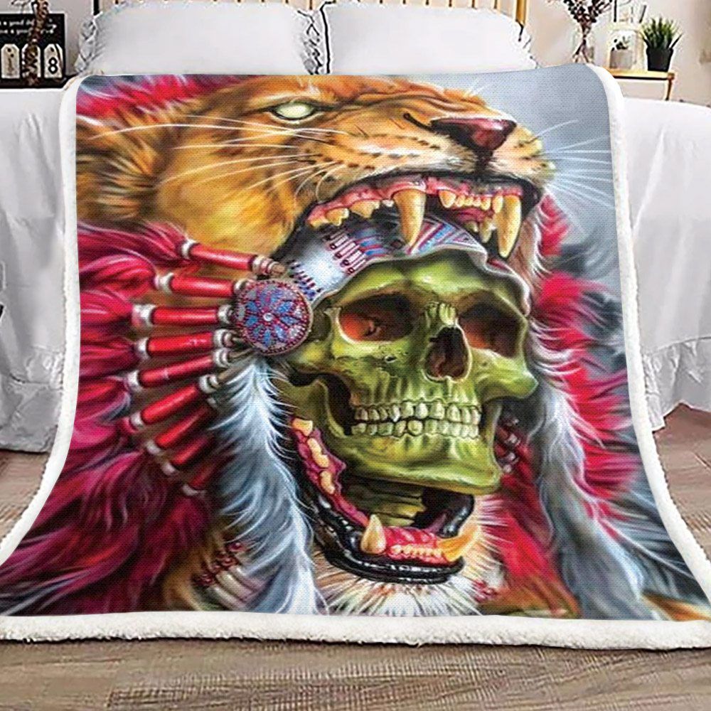 African Skull Sherpa Fleece