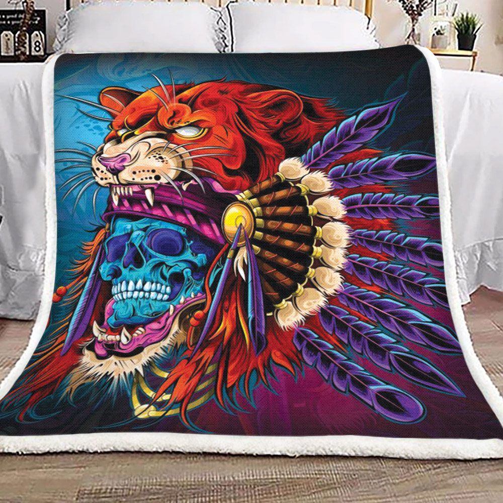 African Skull Sherpa Fleece