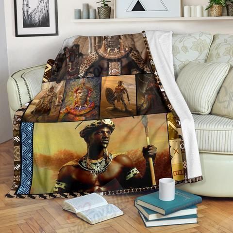African Strong Men Fleece Blanket