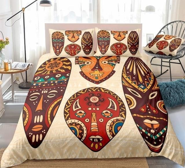 African Symbol Vintage Bedding Set