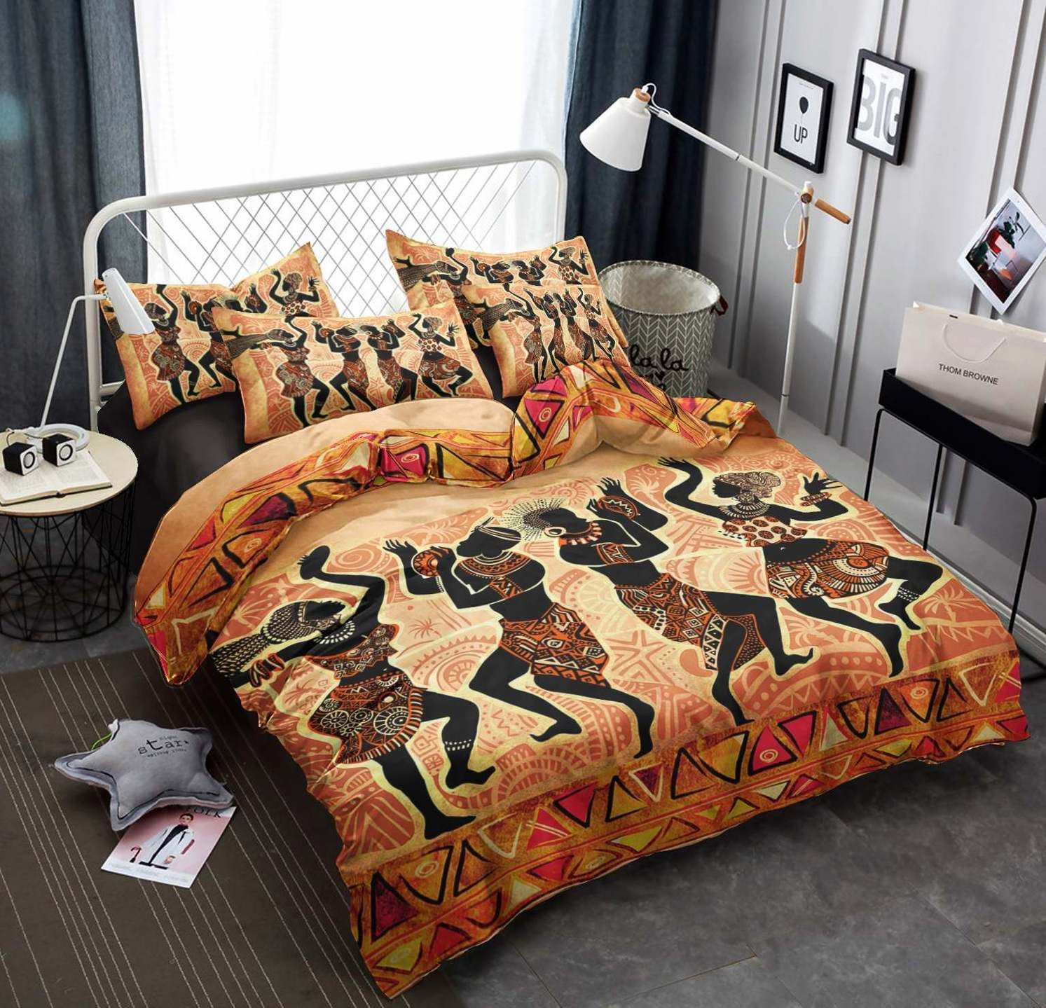 African Cotton Bed Sheets Spread Comforter Bedding Set