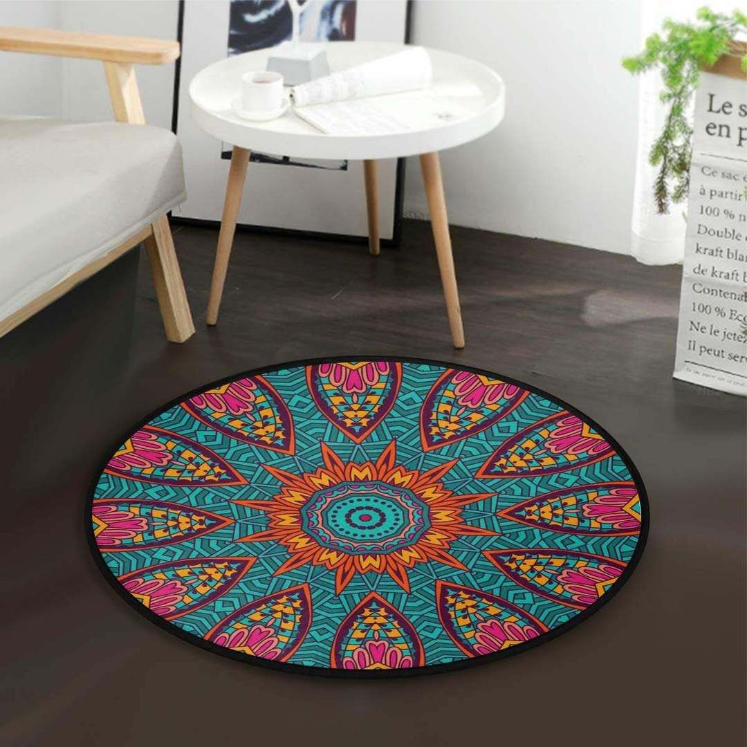 African Tribal Round Carpet