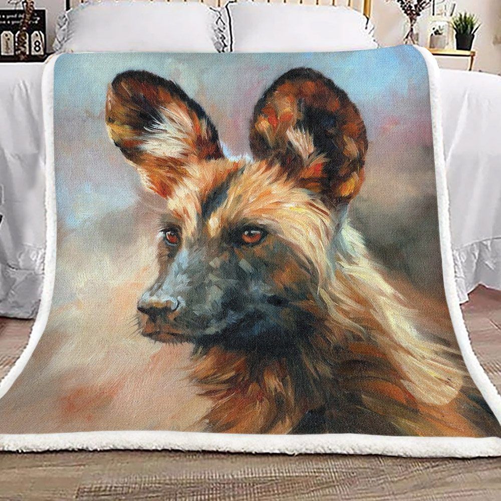 African Wild Dog Sherpa Fleece