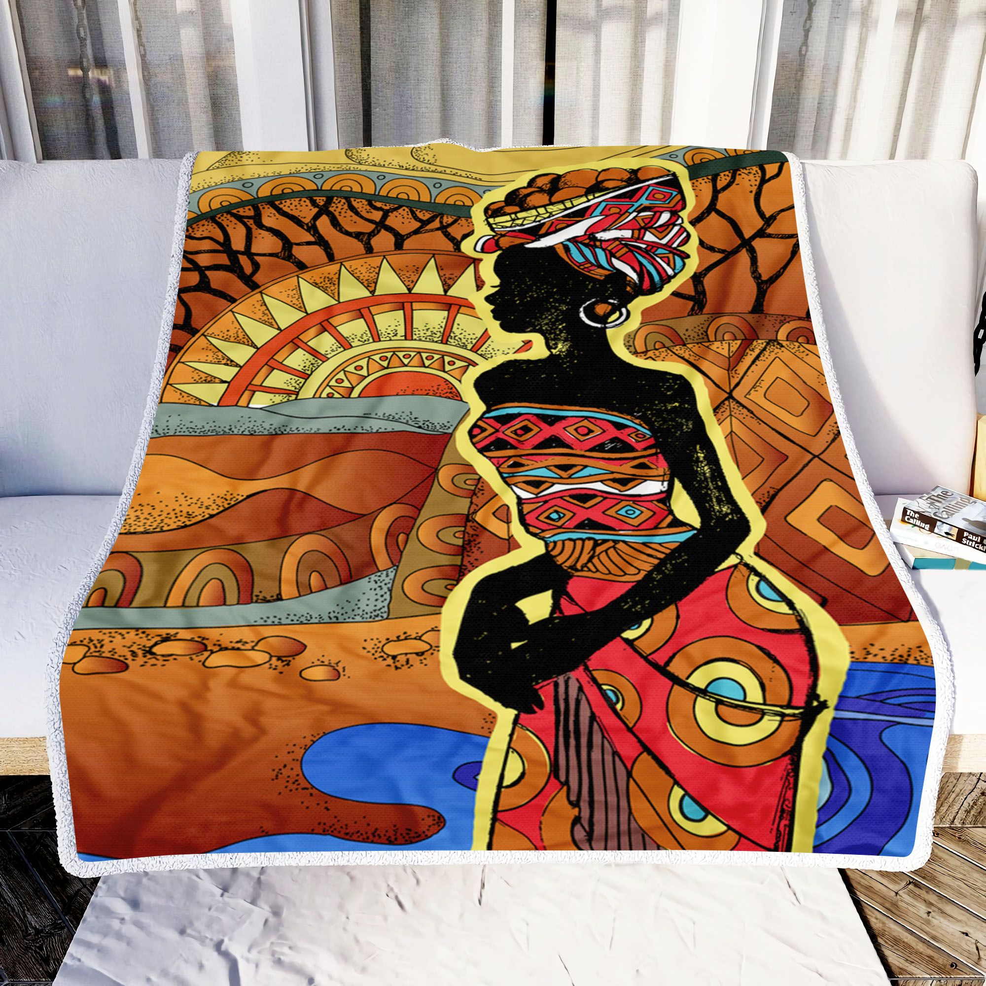African Woman Art Fleece Blanket