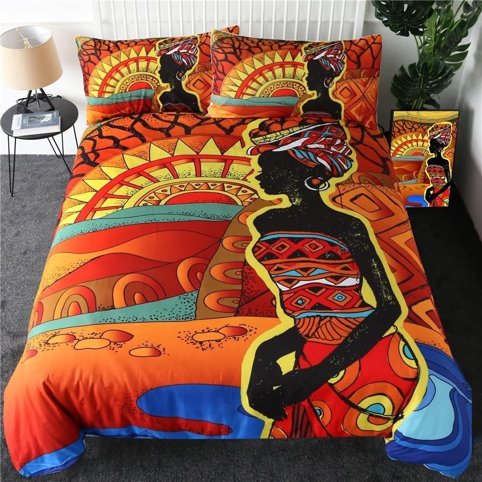 African Woman Bedding Set