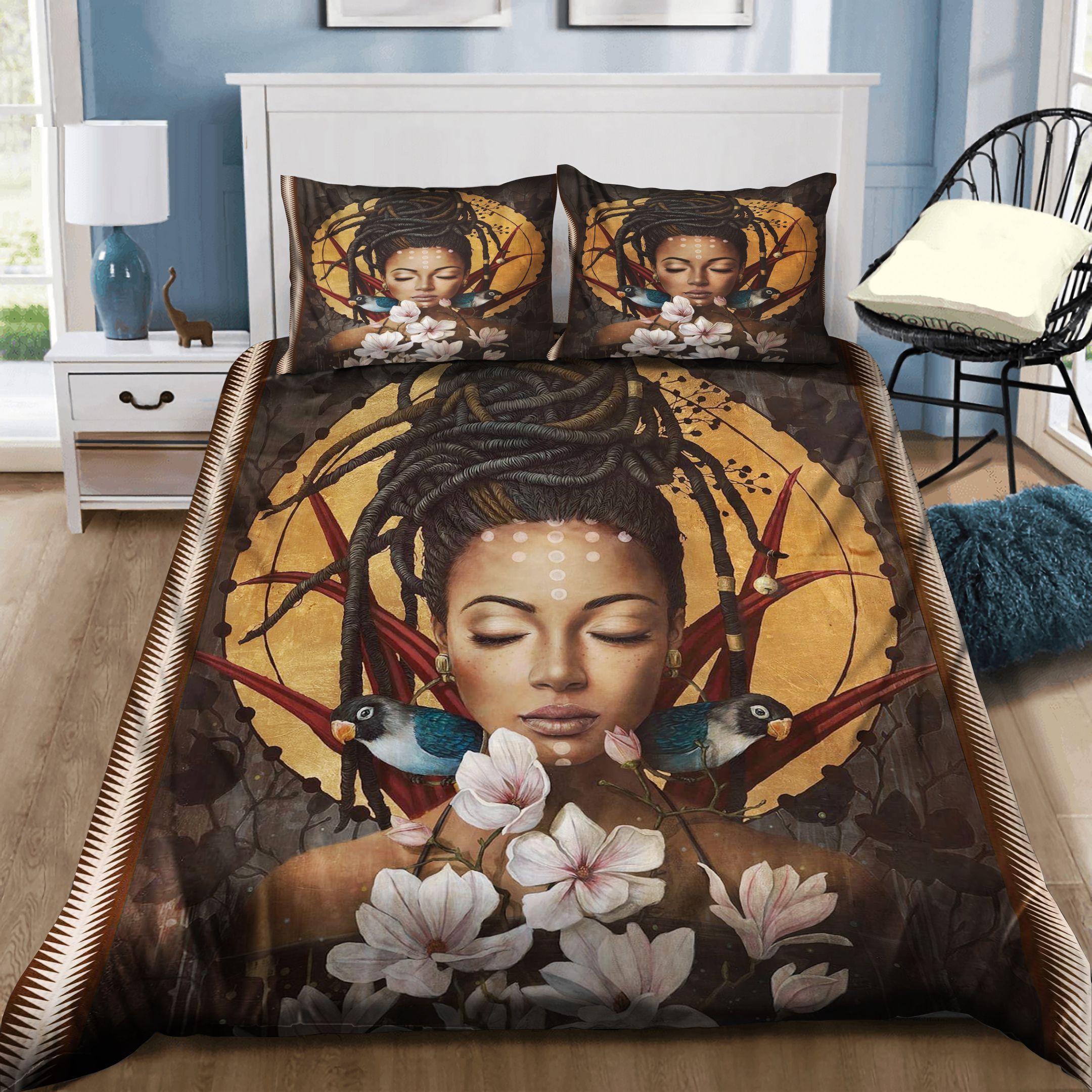 African Woman Bedding Set