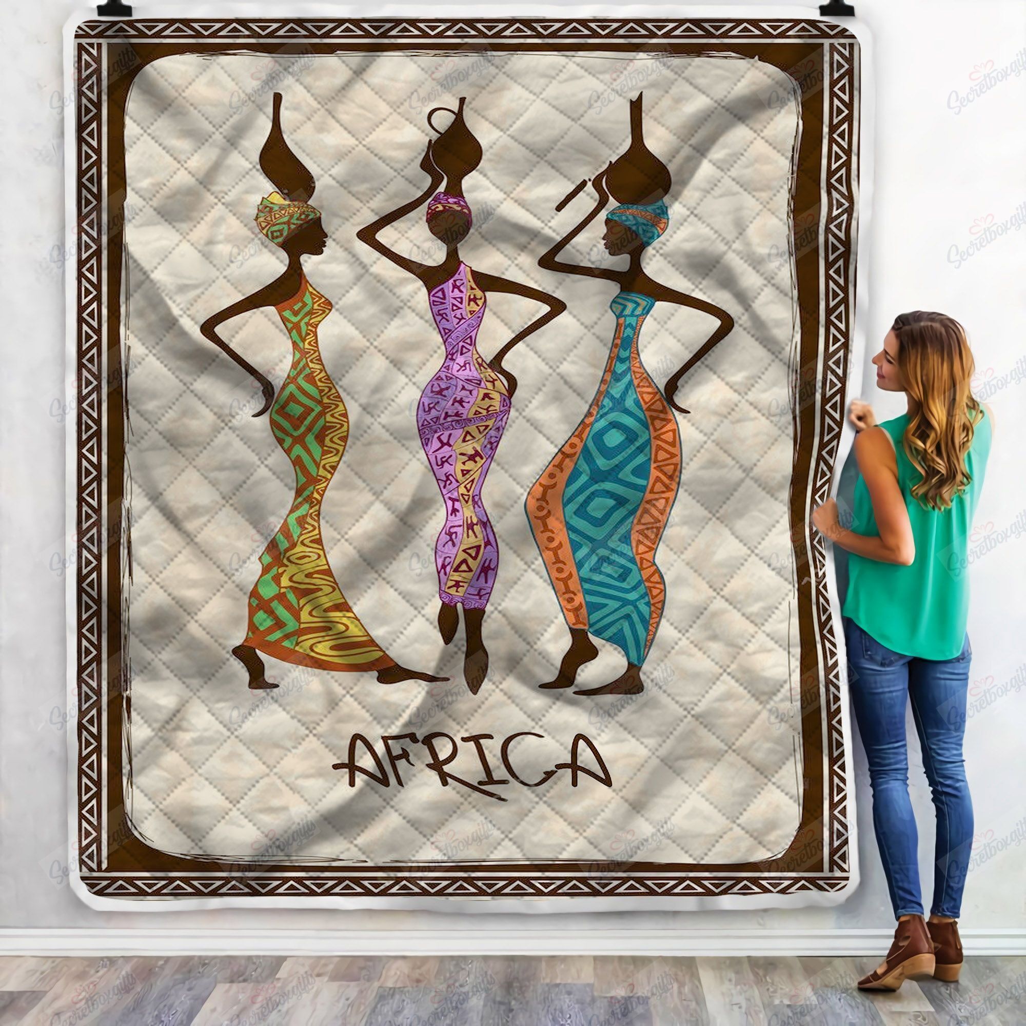 African Woman Fleece Blanket