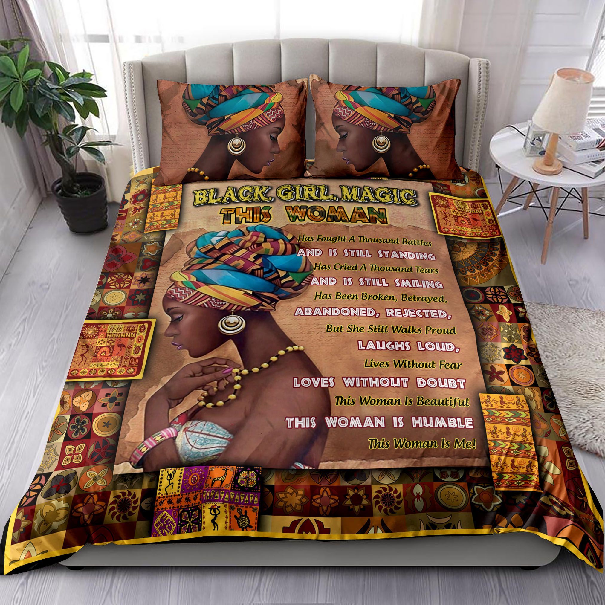 African Woman Bedding Set