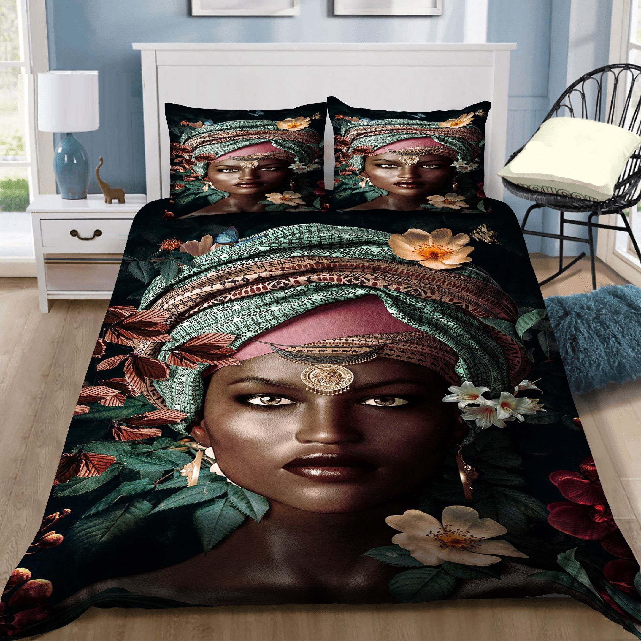 African Woman Bedding Set