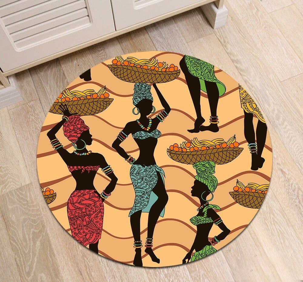 African Women Round Carpet
