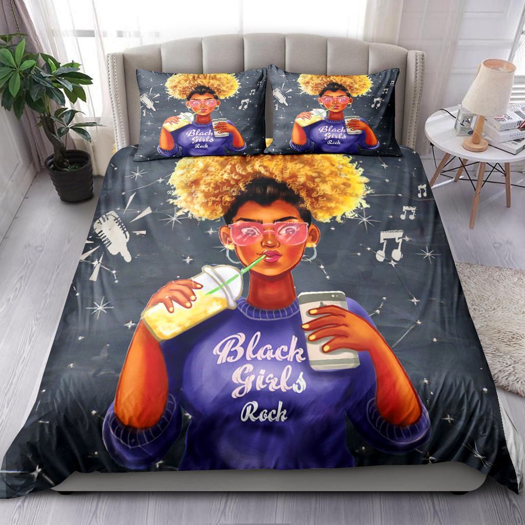 Afro Black Girls Rock Bedding Set