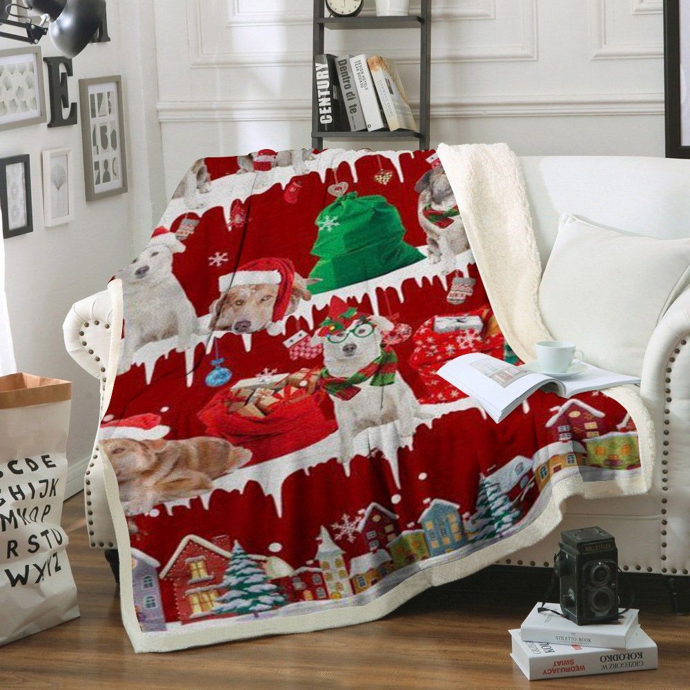Aidi Snow Christmas Sherpa Fleece Blanket