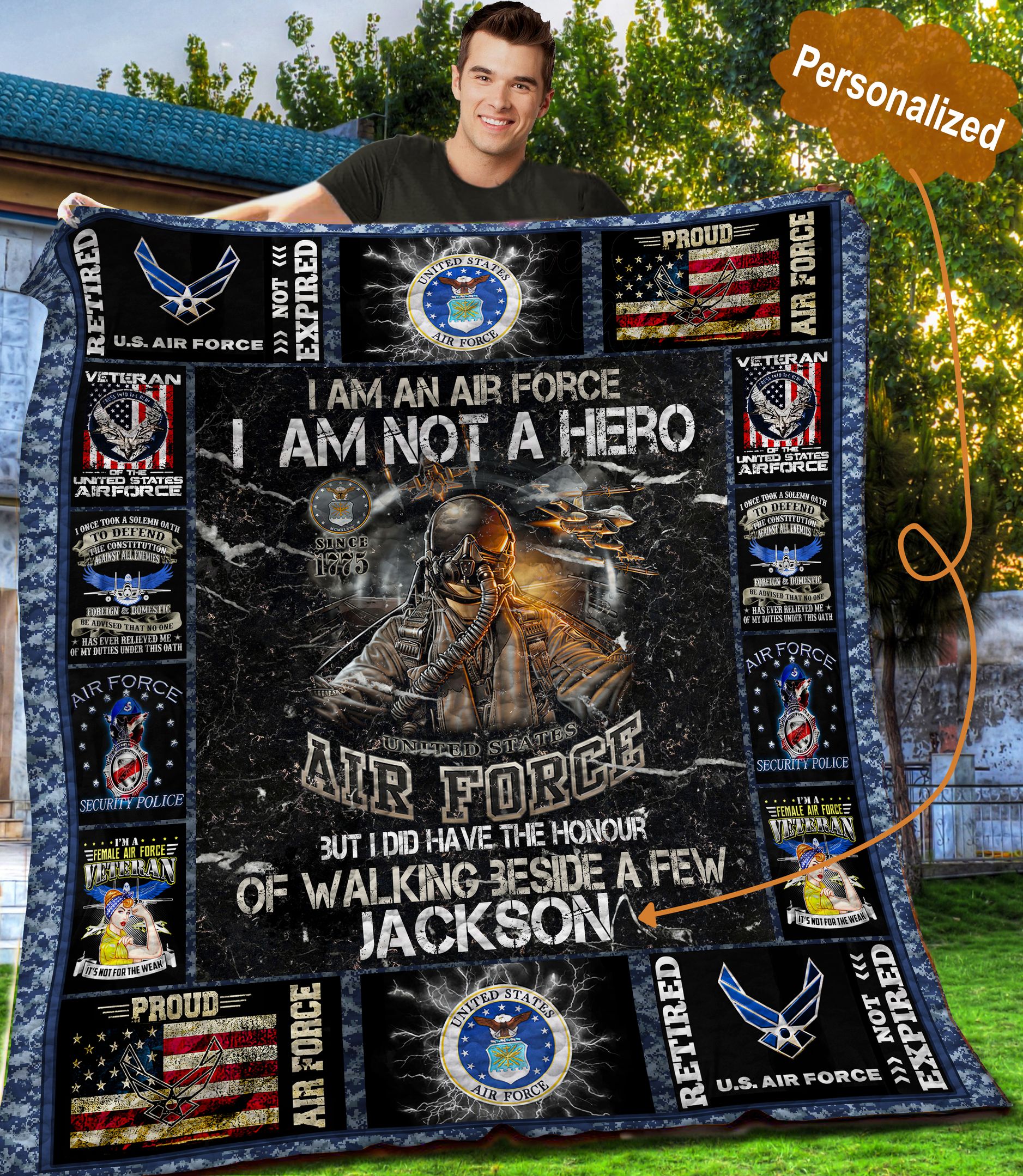 Air Force Personalized Quilt Blanket C9B060603MI