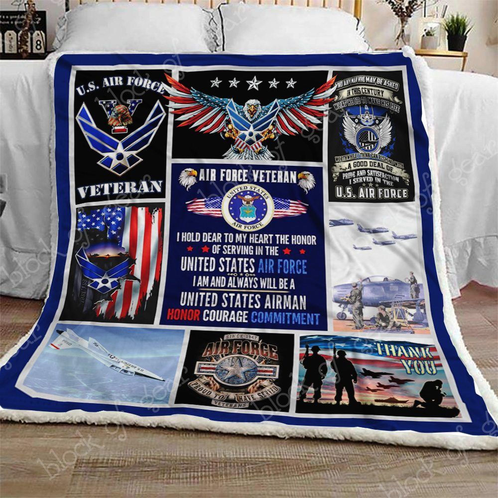 Air Force Veteran Sherpa Fleece Blanket