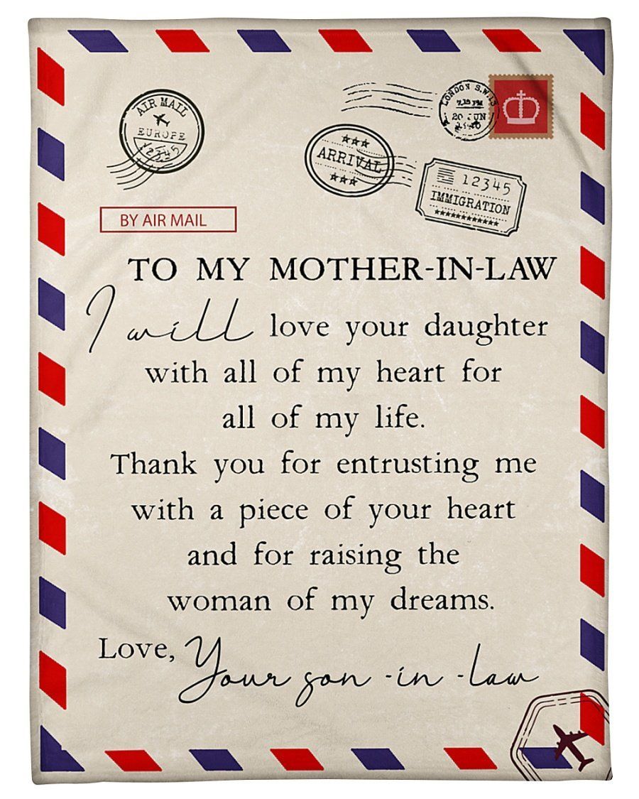 Air Mail Envelop Son In Law To Mother In Law I’ll Love Your Daughter Fleece Blanket Fleece Blanket