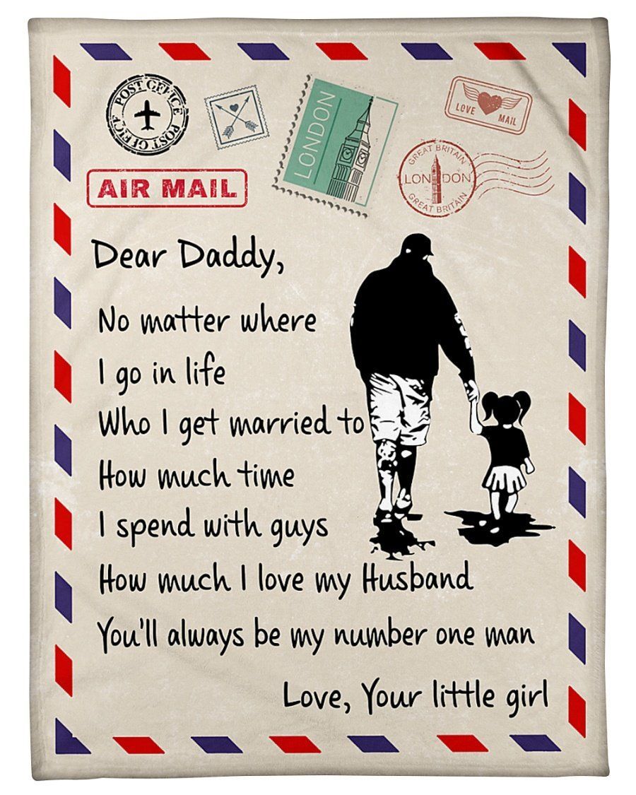 Air Mail Envelop To Daddy You’ll Always Be My Number One Man Fleece Blanket Fleece Blanket