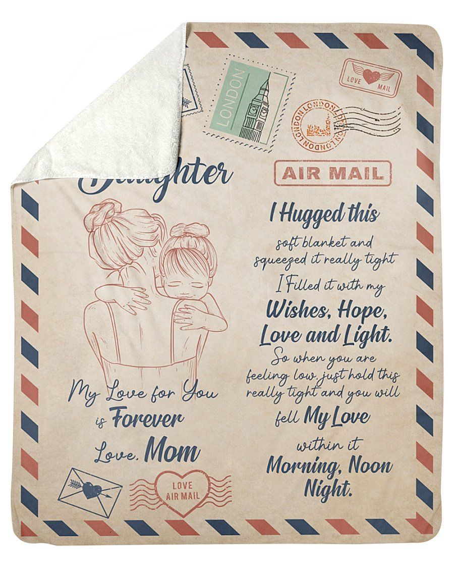 Air Mail Envelope My Love For You Is Forever Mom To Daughter Fleece Blanket Sherpa Blanket