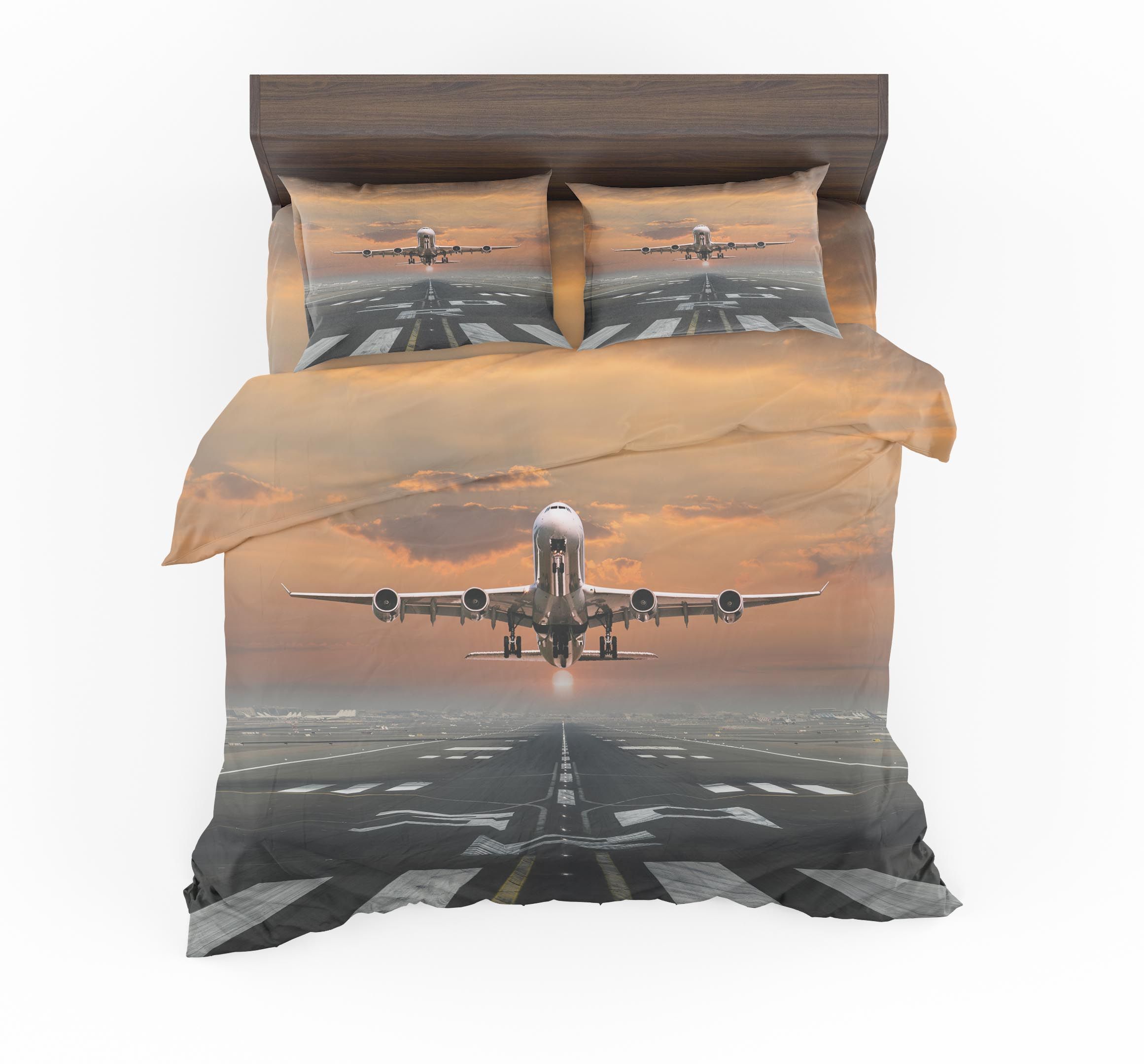 Aircraft Departing From Rw30 Designed Bedding Set