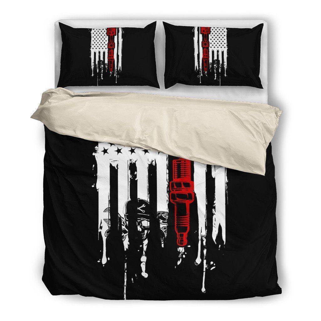 Aircraft Mechanic Flag United State Bedding Set