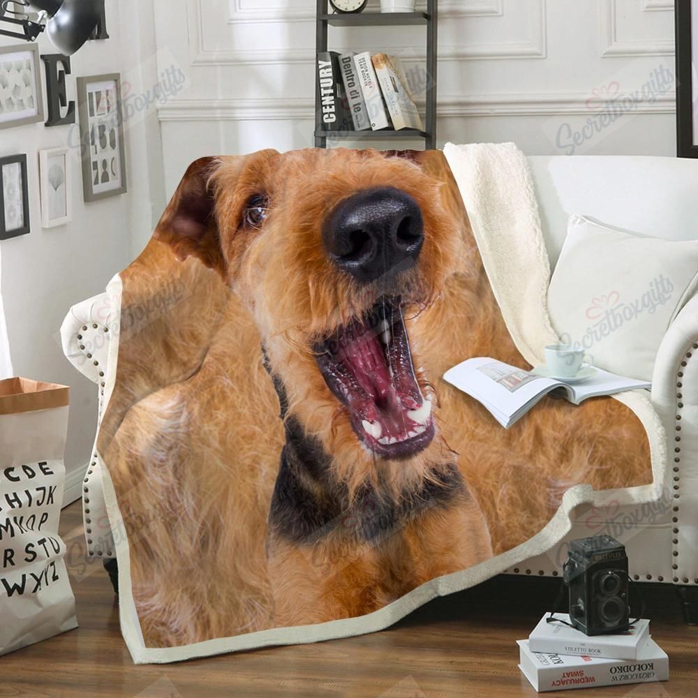 Airedale Terrier Fleece Blanket