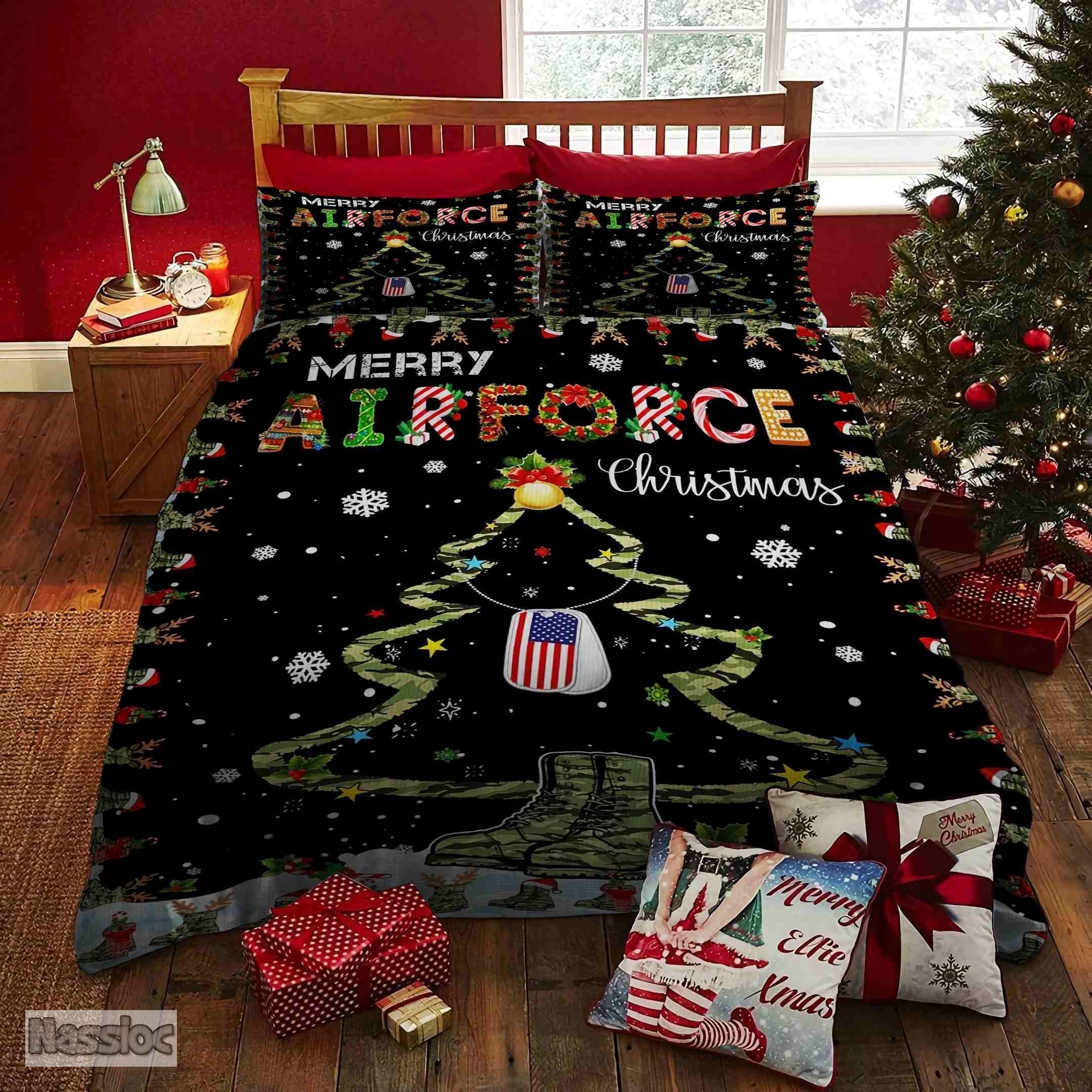 Airforce Christmas Bedding Set