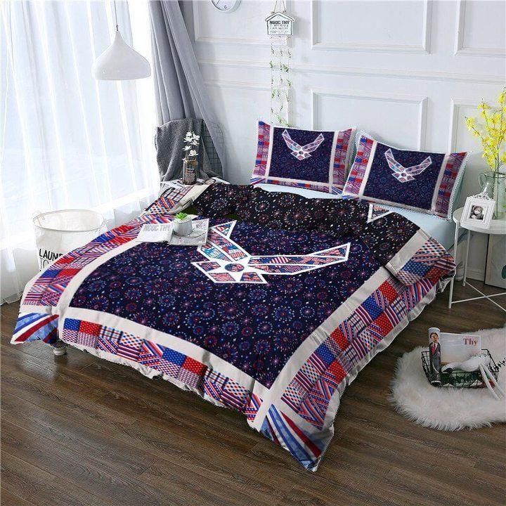 Airforce Purple Galaxy Bedding Set