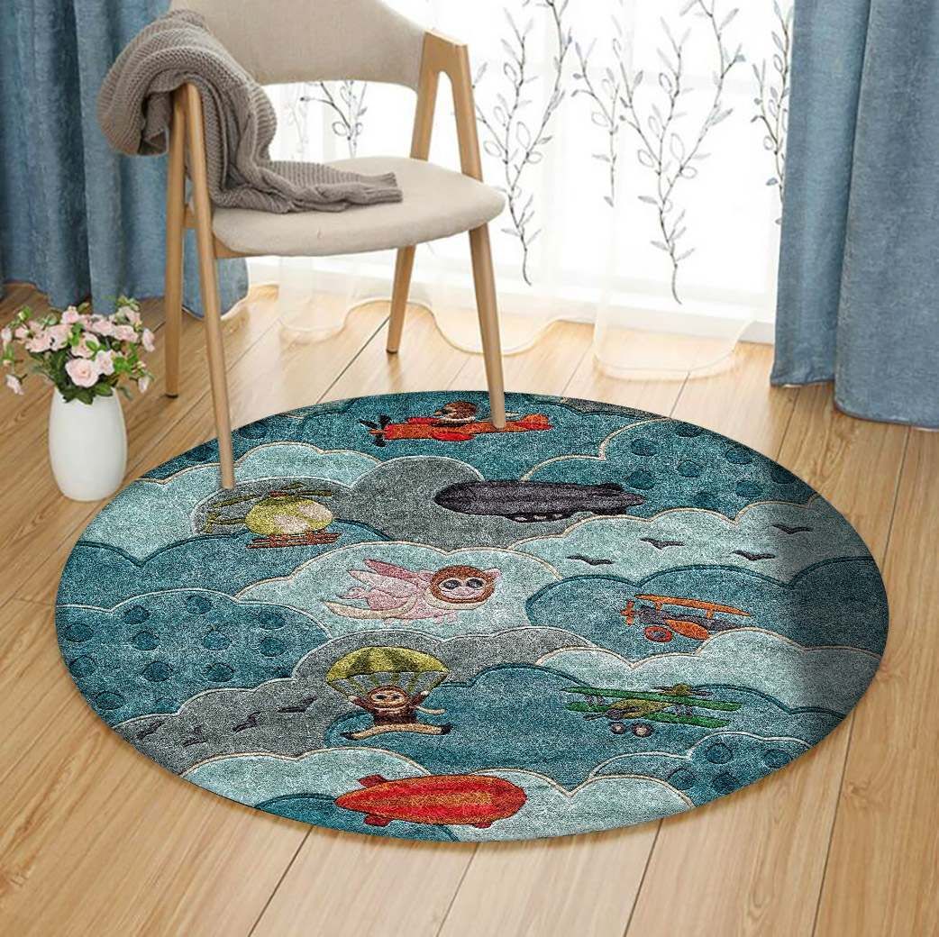 Airplane Round Carpet
