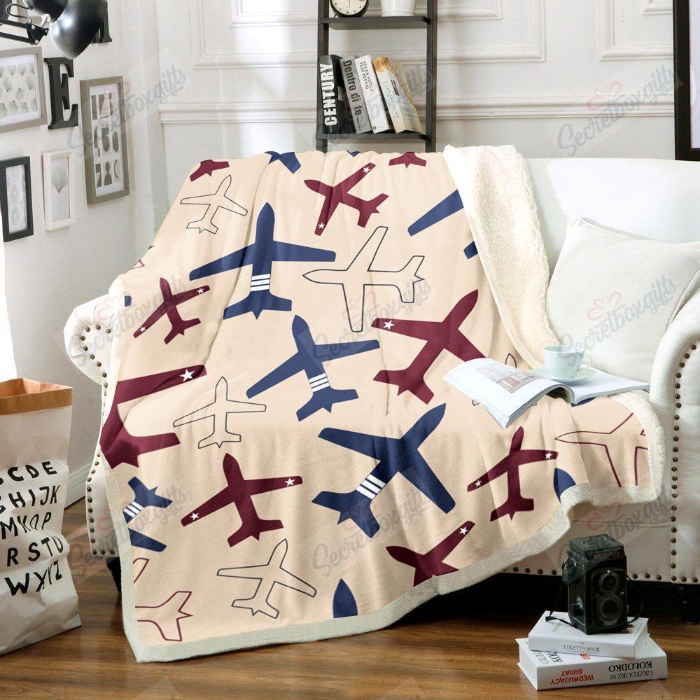 Airplane Pattern Fleece Blanket